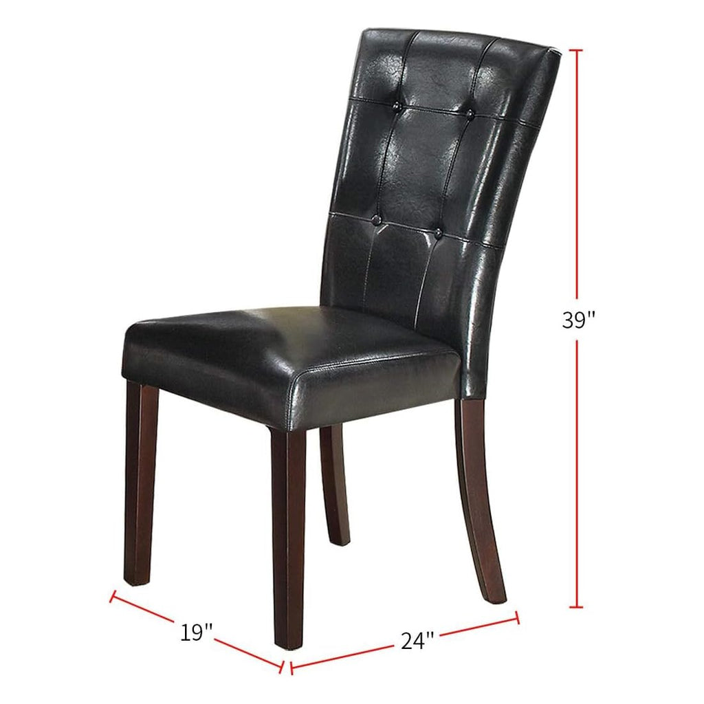 Black Faux Leather Tufted Parson Chairs Set of 2 D208146