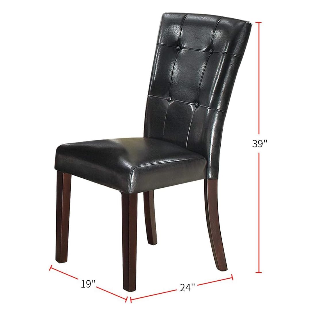 Black Faux Leather Tufted Parson Chairs Set of 2 D208146