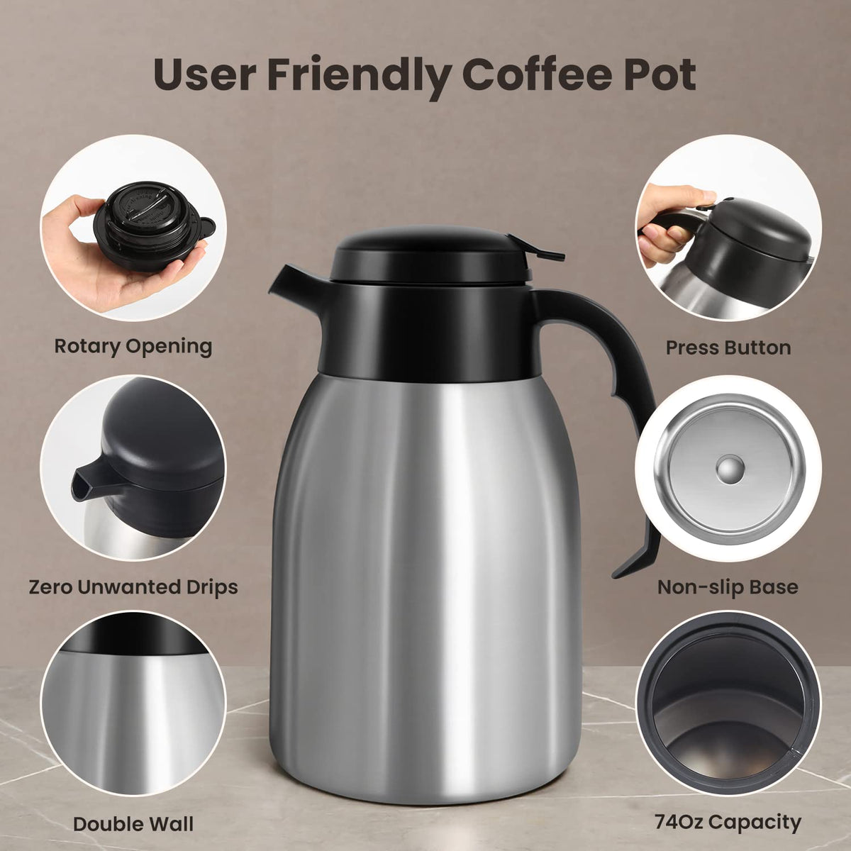12-Cup Commercial Coffee Maker with Thermal Carafe L412973