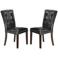 Black Faux Leather Tufted Parson Chairs Set of 2 D208146