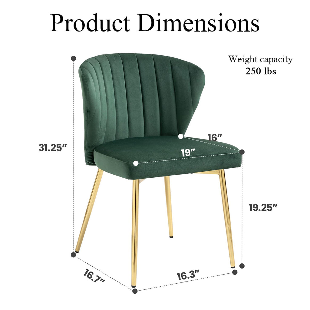 Velvet Dining Chairs Set of 2 Green C338