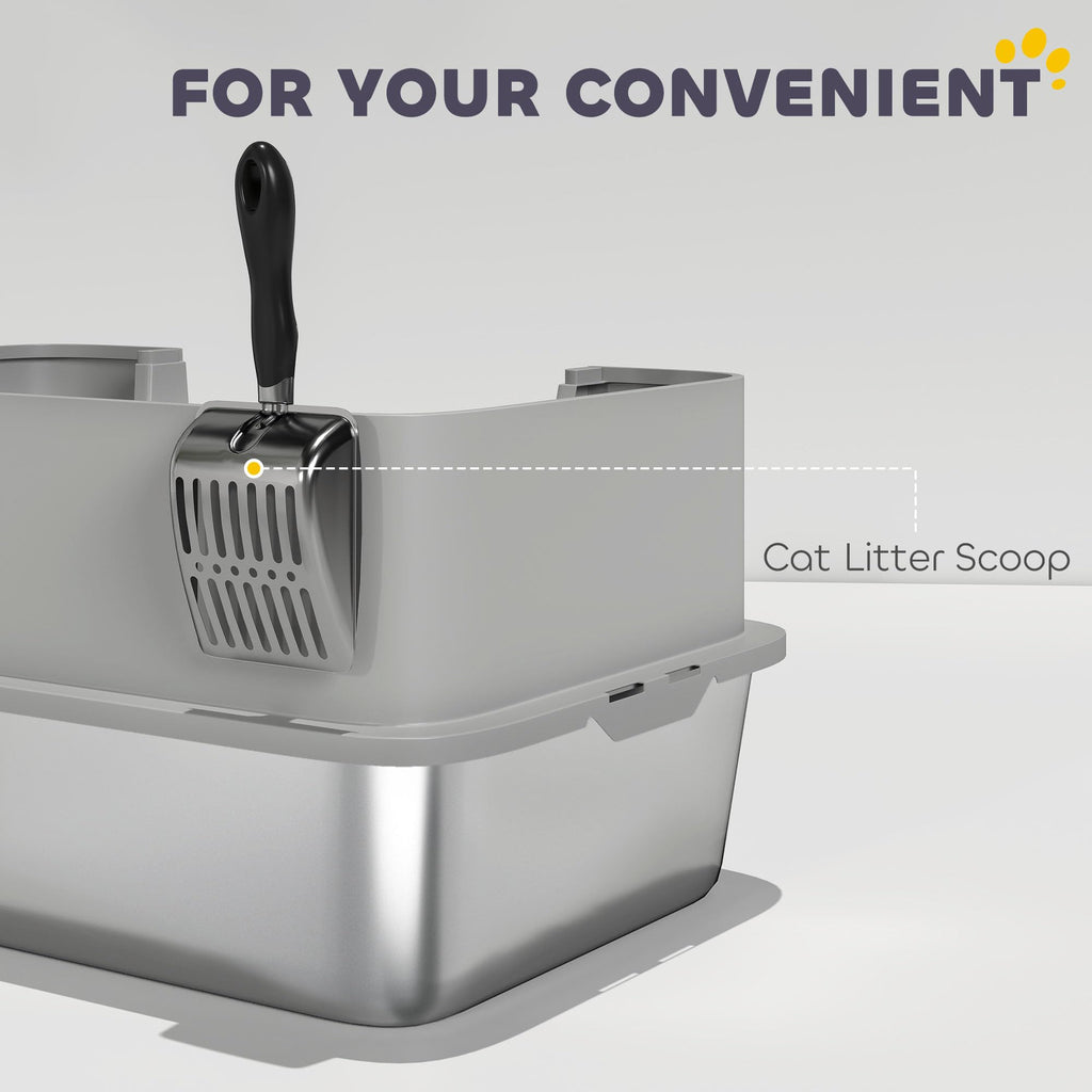 Stainless Steel Extra Large High Sided Litter Box with Scoop P594950