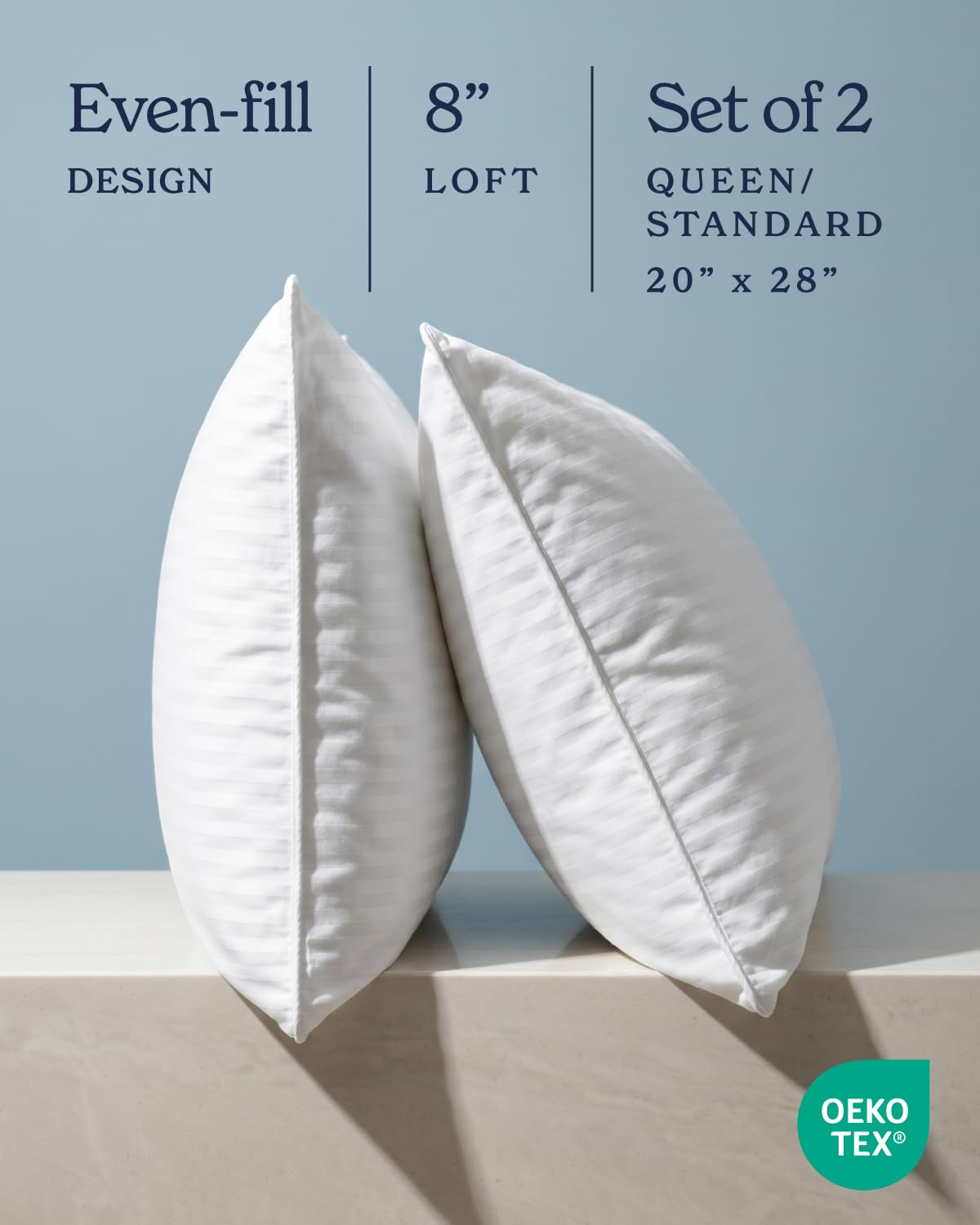 Standard/Queen Size Set of 2 Bed Pillows D156