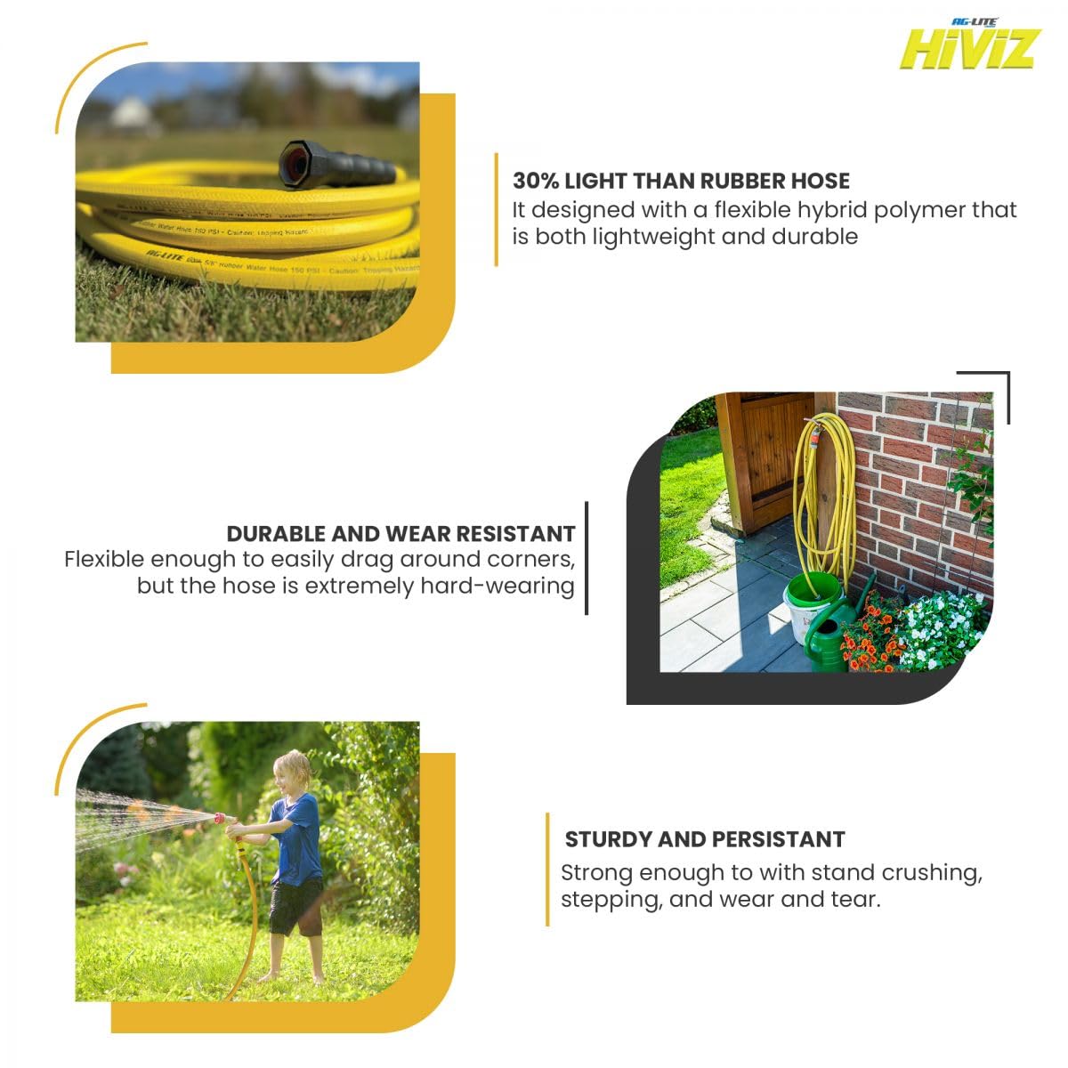 100% Premium Rubber Water Hose 3/4" X 100' V4981