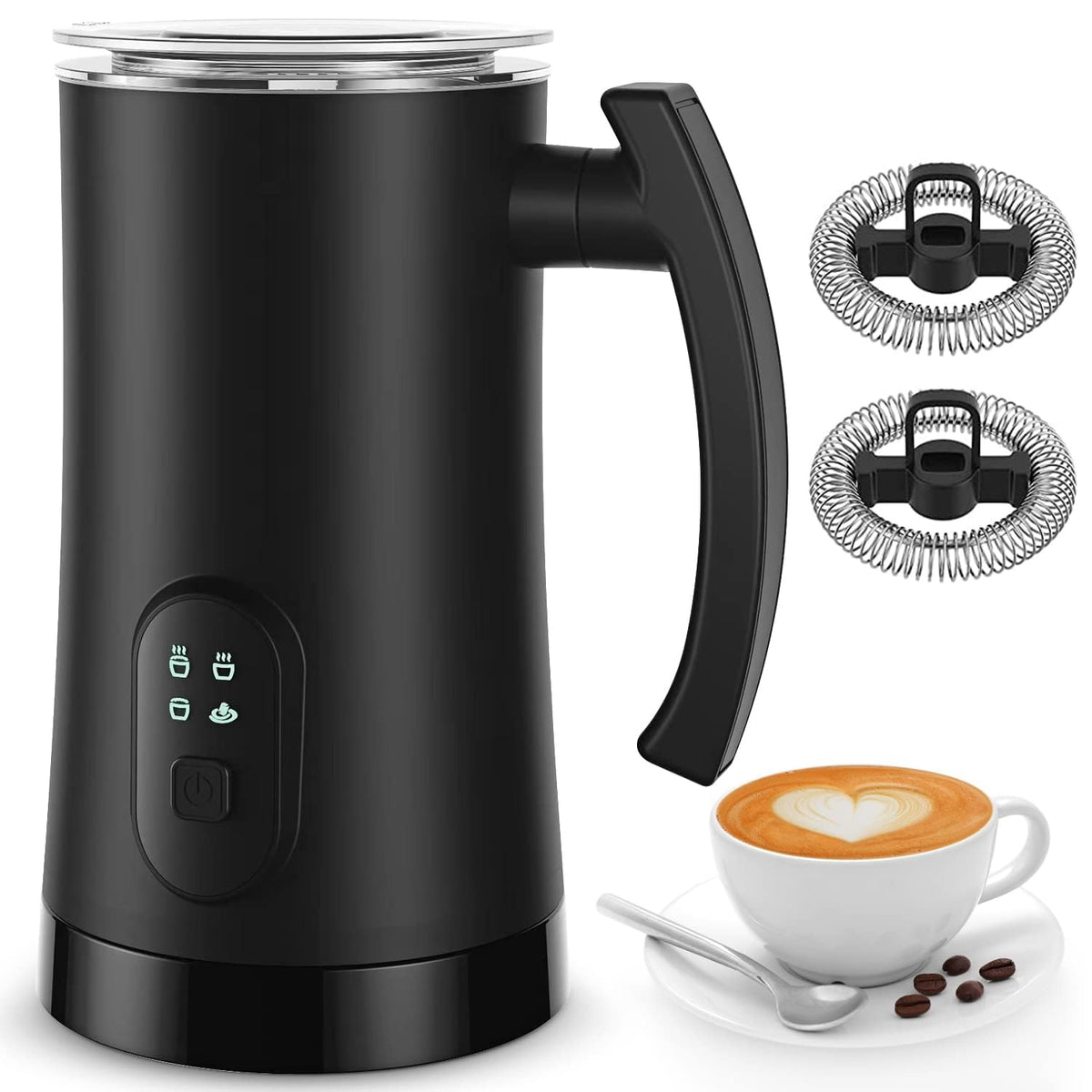 4 in 1 Electric Milk Frother, 11.8oz Automatic Warm and Cold Foam Maker J947