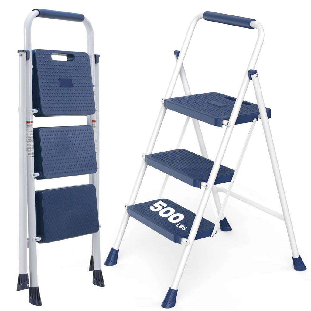 3 Step Anti-Slip Handrail 500lbs Step Ladder L92535