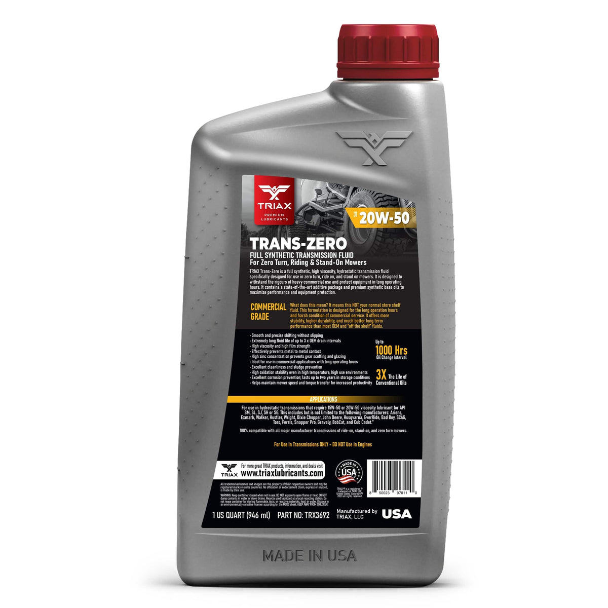 20W-50 Full Synthetic Hydrostatic Transmission Oil 1 Quart V42219