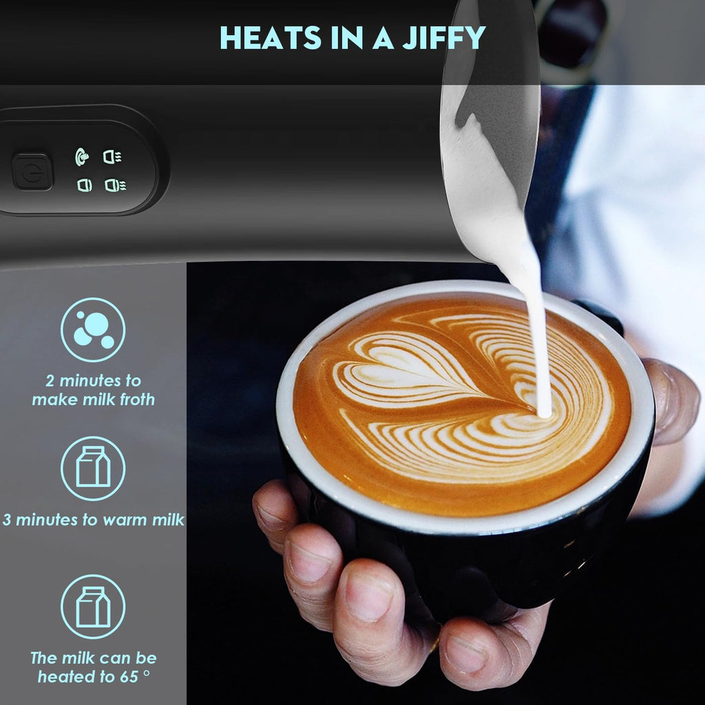 4 in 1 Electric Milk Frother, 11.8oz Automatic Warm and Cold Foam Maker J947