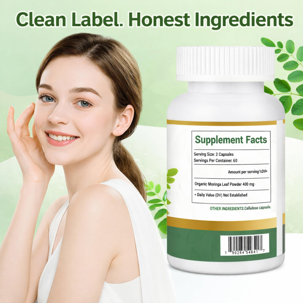 Organic Moringa Capsules 800mg 120 Count B191