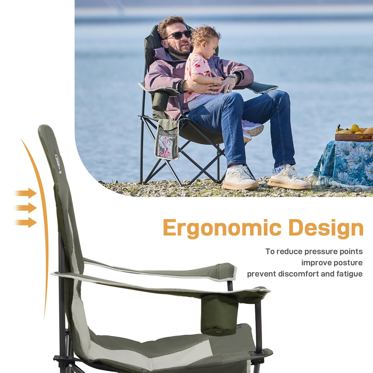 Folding Camping Chairs 2 Pack Green Y733860