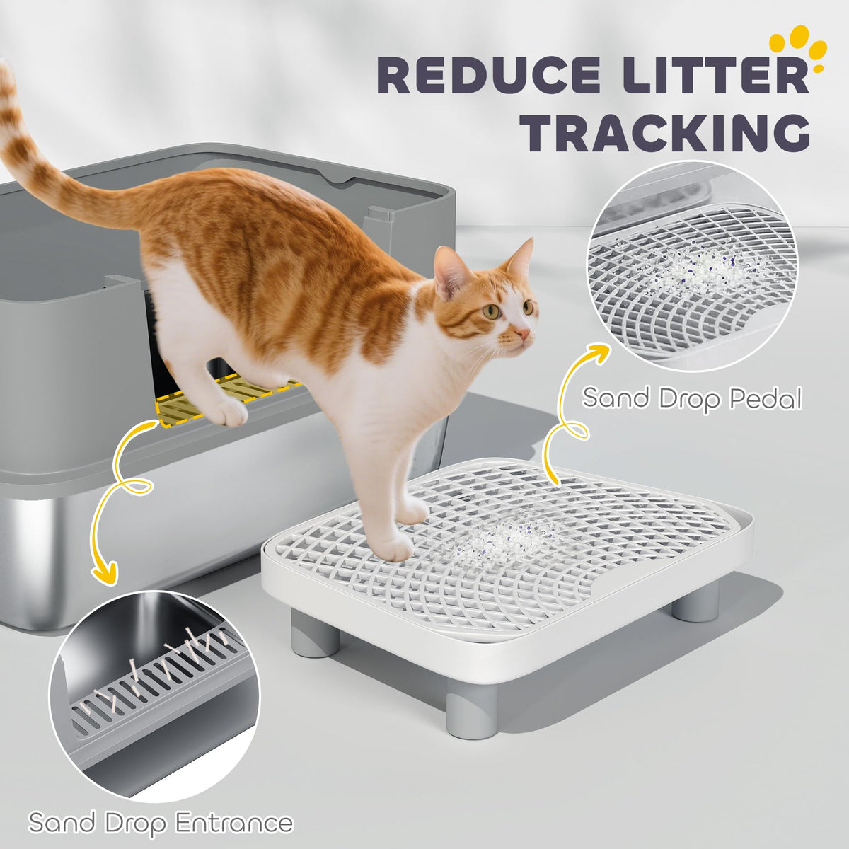 Stainless Steel Extra Large High Sided Litter Box with Scoop P594950