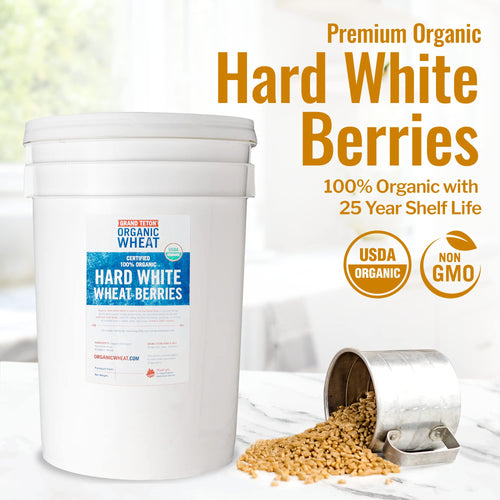100% Organic Hard White Wheat Berries 43 lbs N212