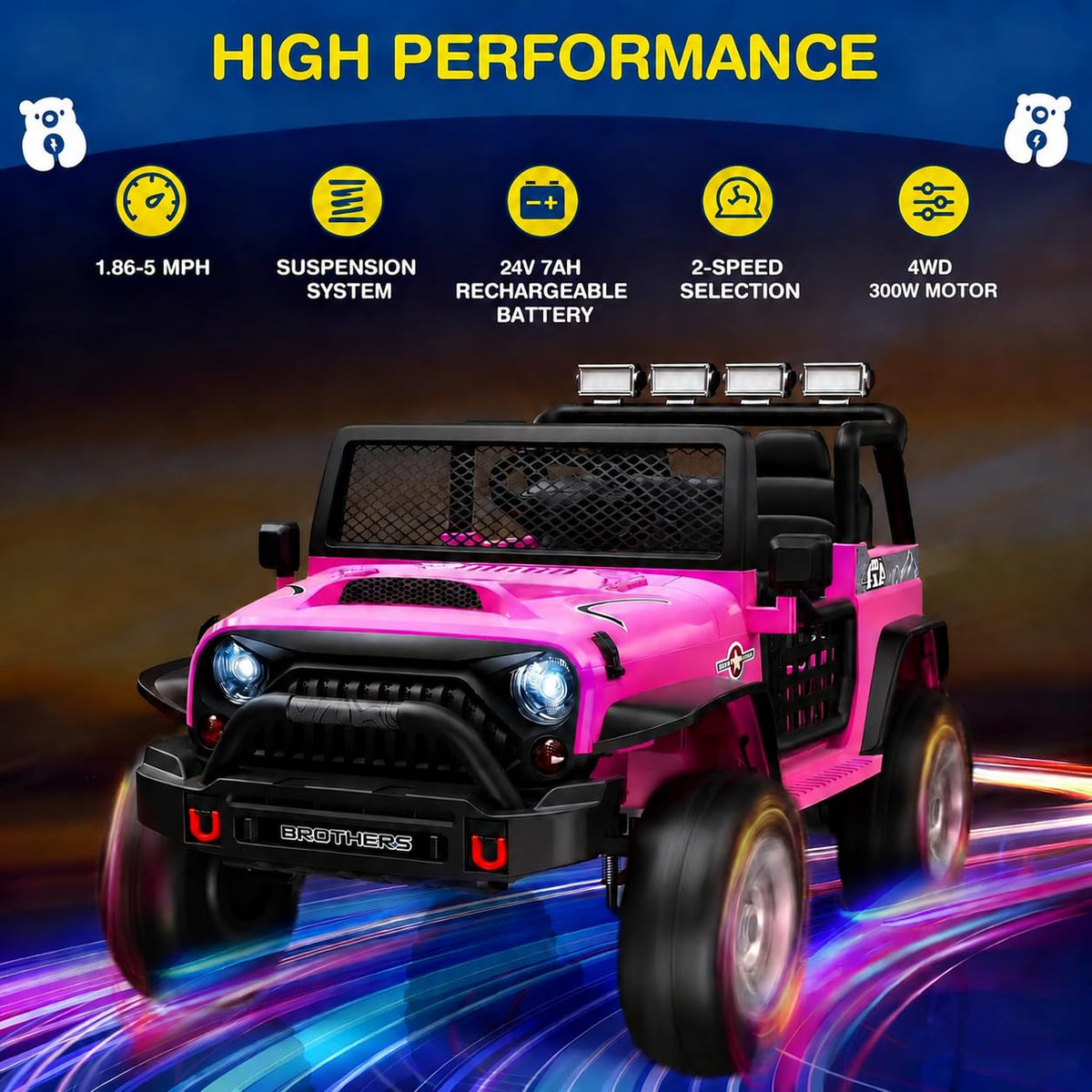 2 Seater 24V 4WD Kids Electric Car Z286