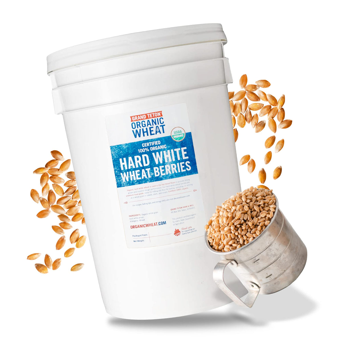 100% Organic Hard White Wheat Berries 43 lbs N212