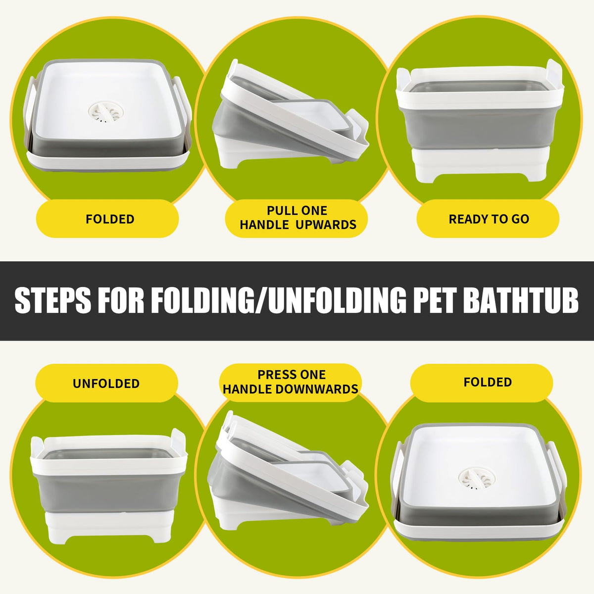 9L Collapsible Small Puppy Kitten Bath Tub C336