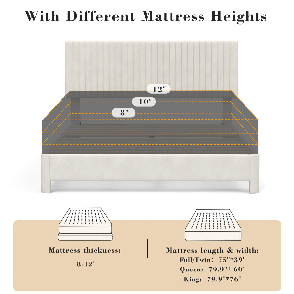 King Size Velvet Upholstered Bed Frame with Headboard O39964