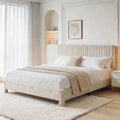 King Size Velvet Upholstered Bed Frame with Headboard O39964