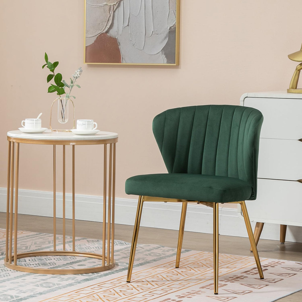 Velvet Dining Chairs Set of 2 Green C338