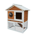 2-Tier Wooden Rabbit Hutch with Viewing Window C395