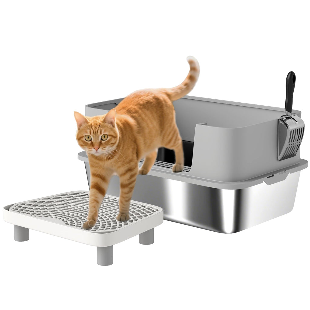 Stainless Steel Extra Large High Sided Litter Box with Scoop P594950