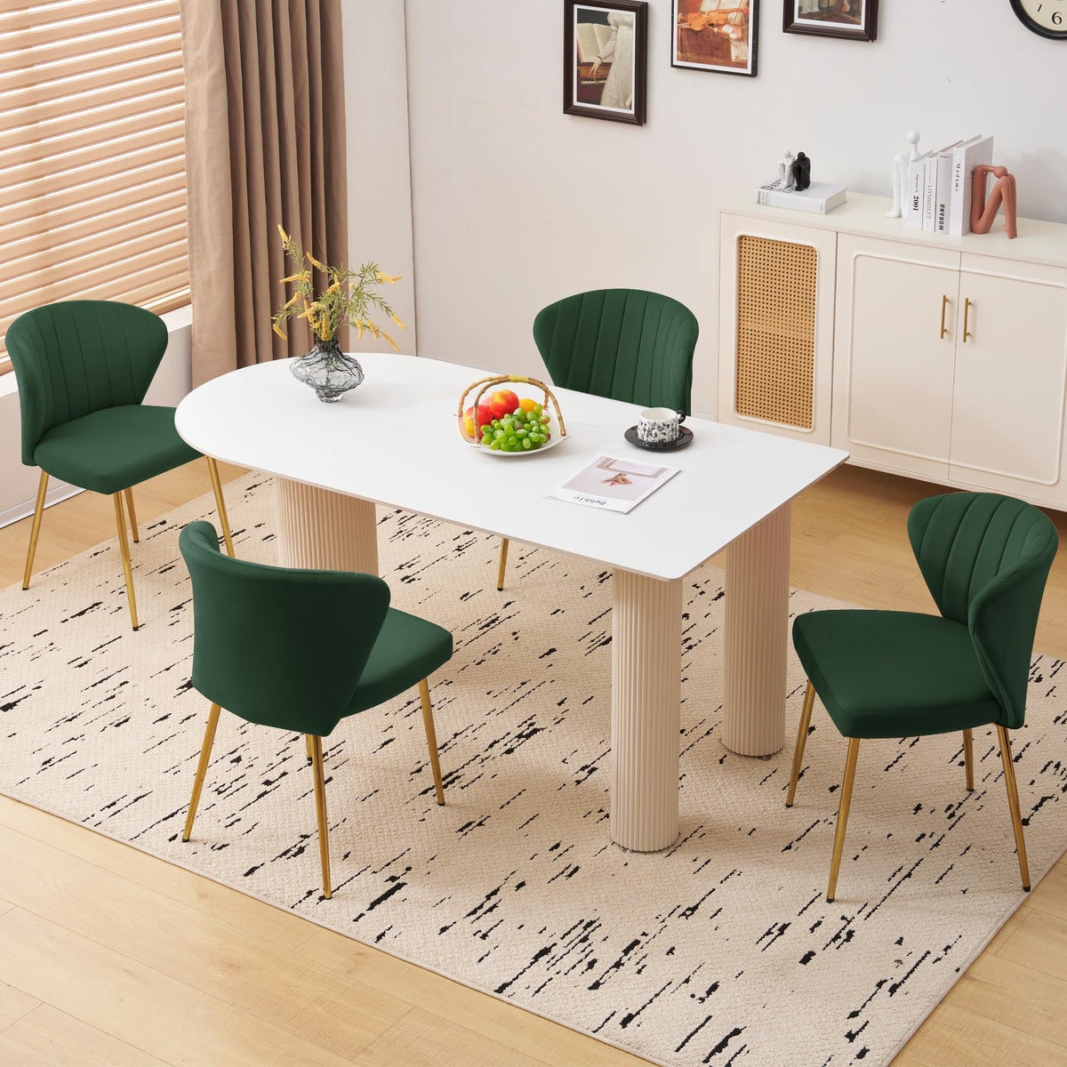 Velvet Dining Chairs Set of 2 Green C338