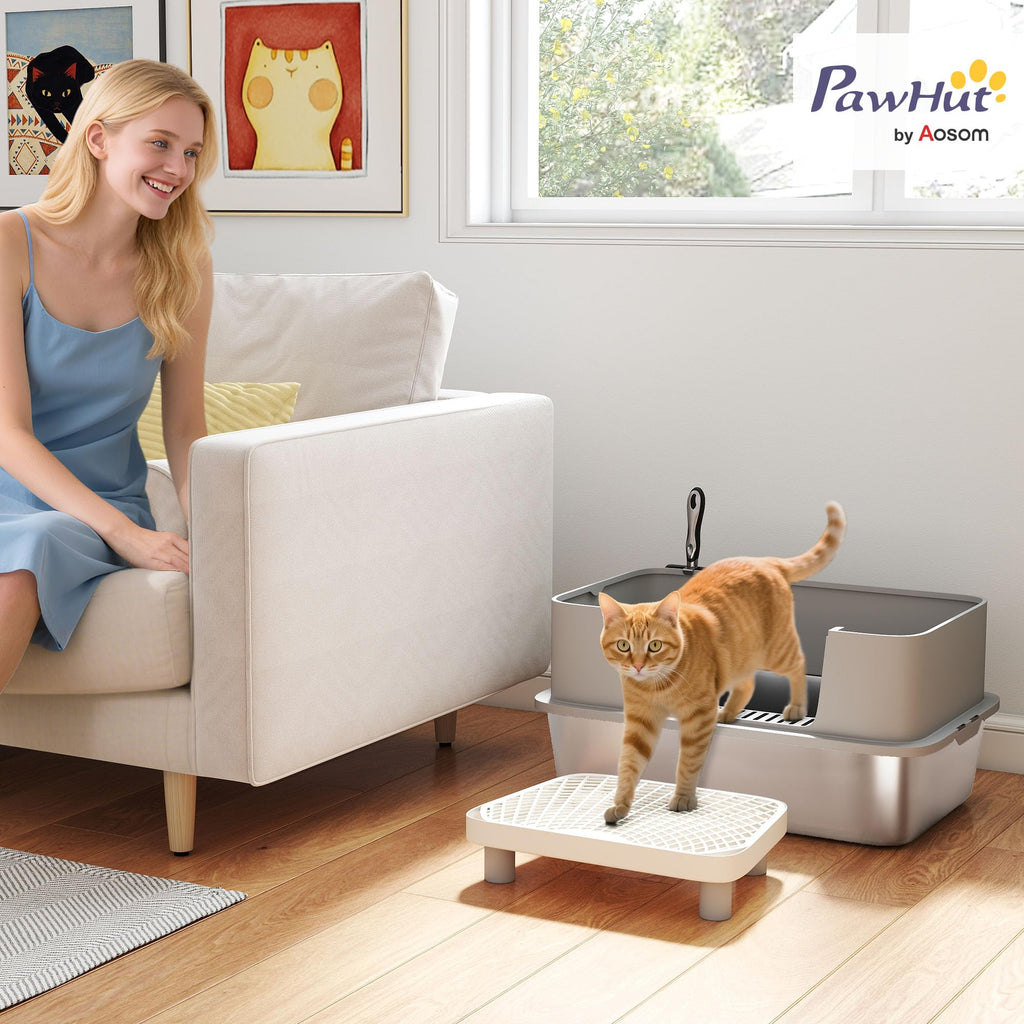 Stainless Steel Extra Large High Sided Litter Box with Scoop P594950