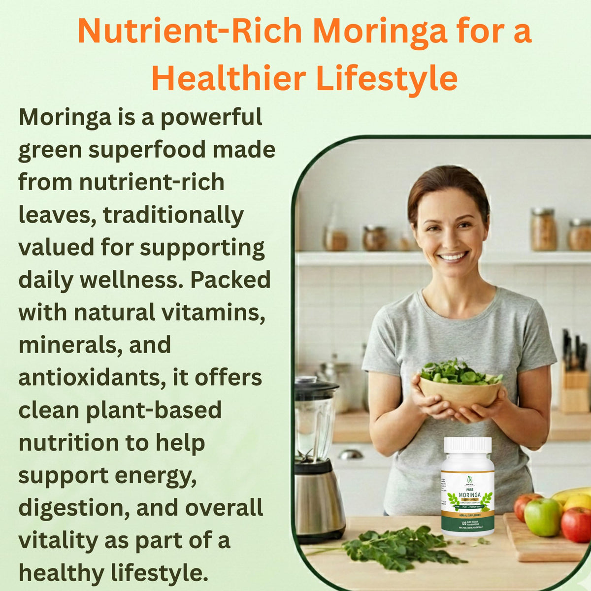 Organic Moringa Capsules 800mg 120 Count B191