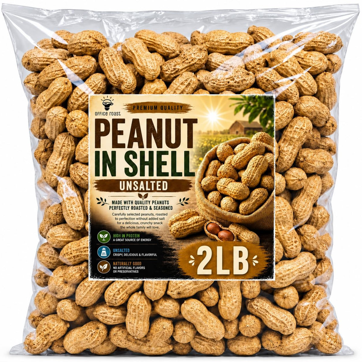 2 LB Unsalted Roasted Peanuts In Shell V834