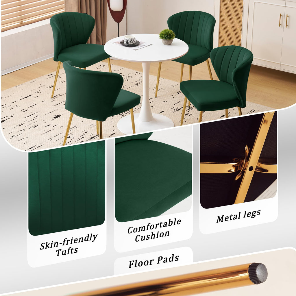 Velvet Dining Chairs Set of 2 Green C338