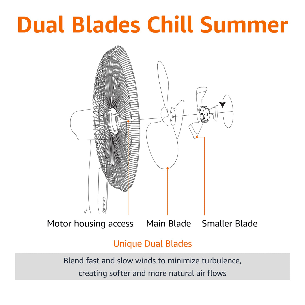 16-inch Quiet DC Motor Standing Floor Fan with Remote, White Y8969