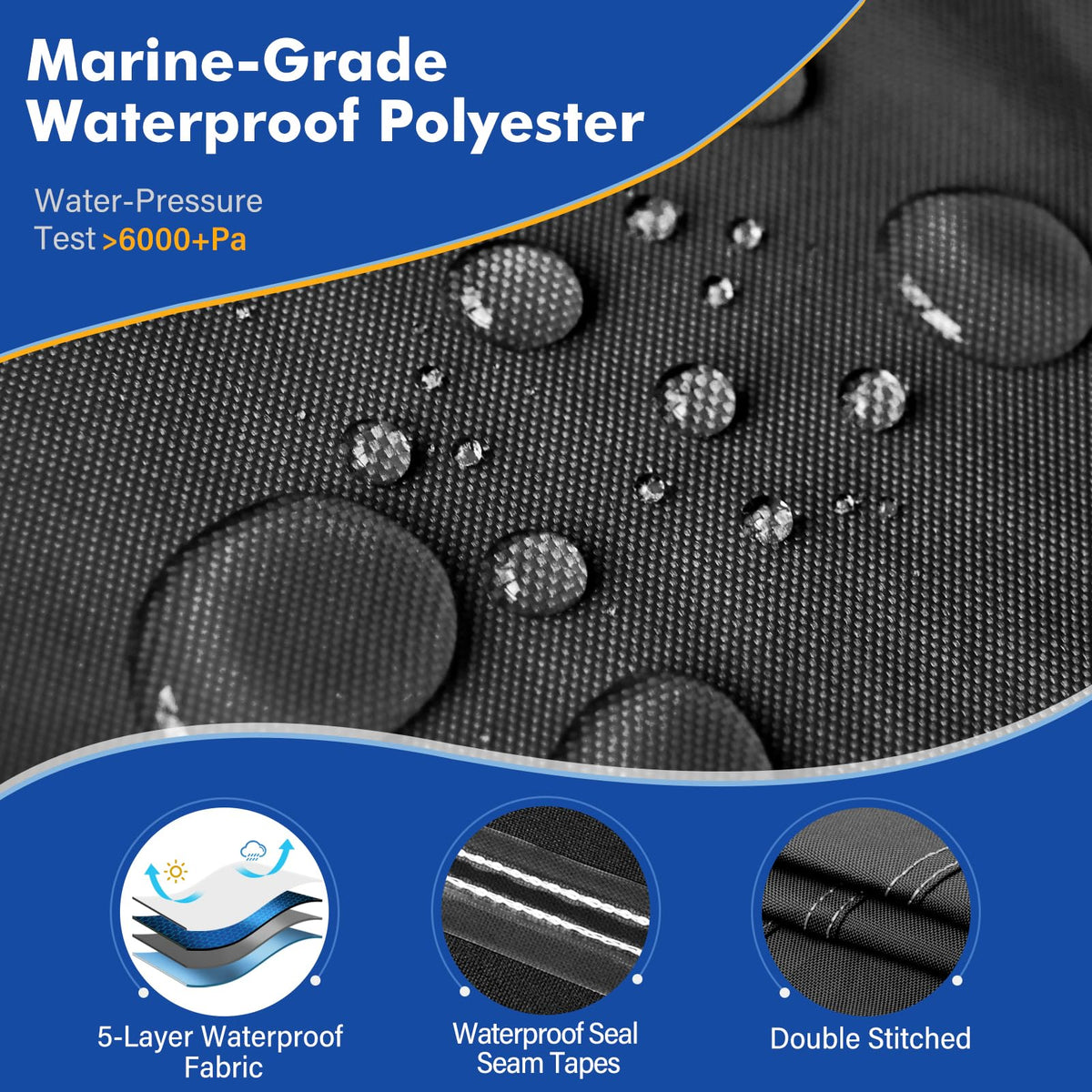 14-16 ft Waterproof V-Hull Boat Cover X291