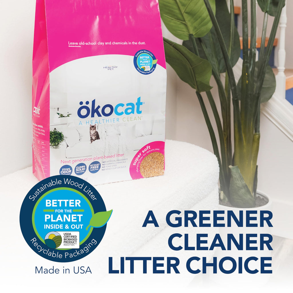 Super Soft Wood Clumping Cat Litter, Unscented, 14 pounds A1031