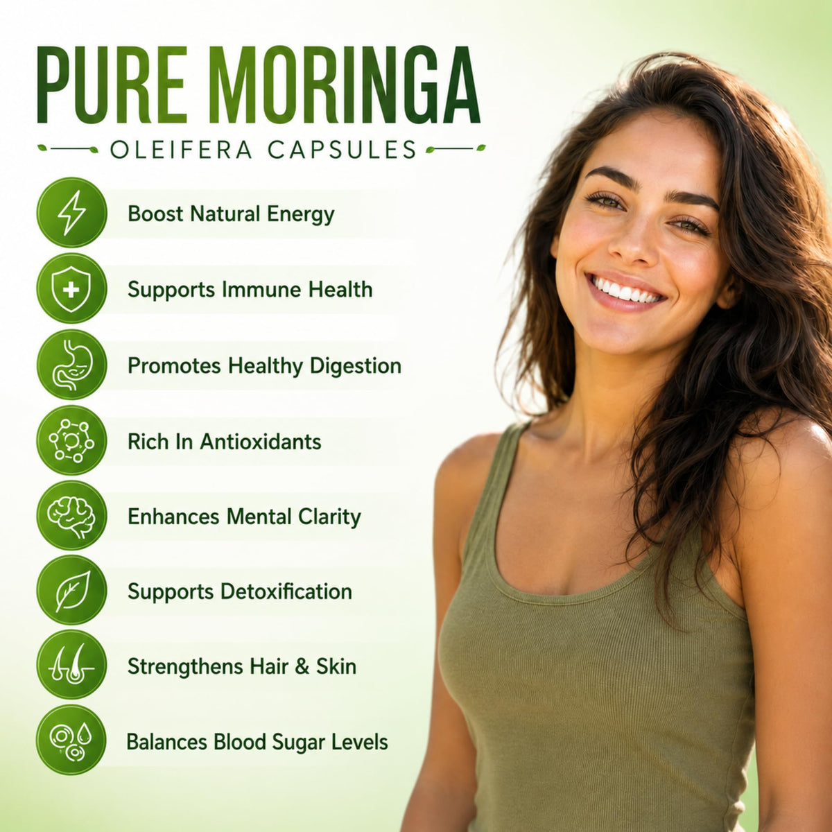 Organic Moringa Capsules 800mg 120 Count B191