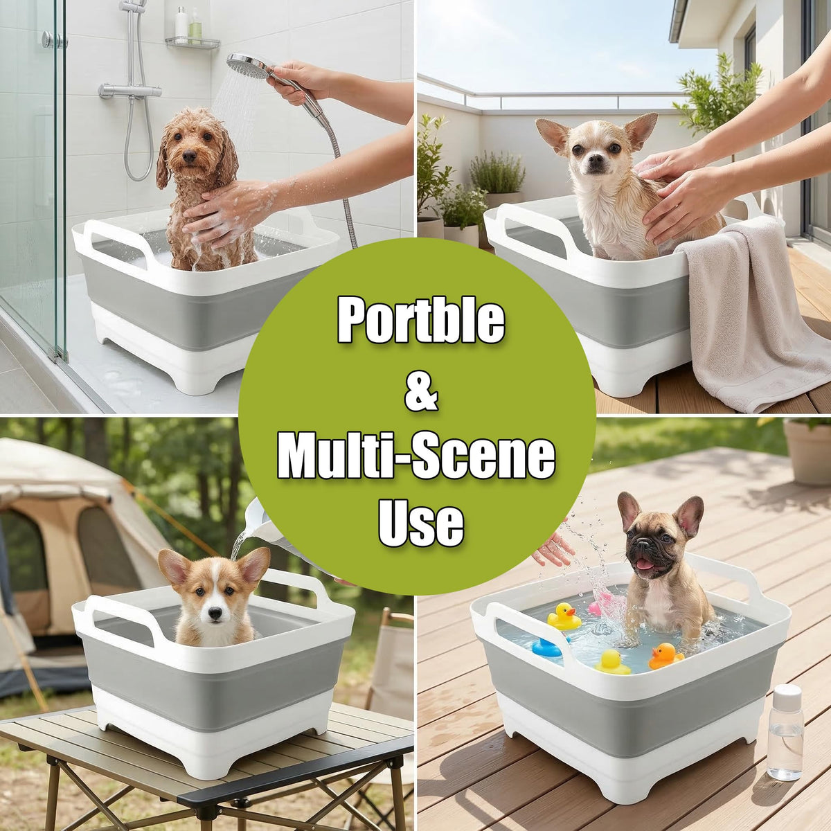 9L Collapsible Small Puppy Kitten Bath Tub C336